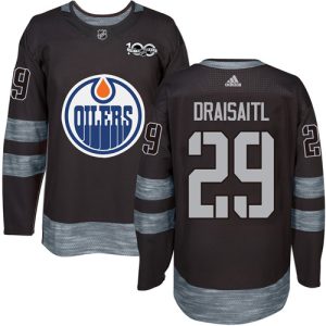 Herren Edmonton Oilers Eishockey Trikot Leon Draisaitl #29 Authentic Schwarz 1917-2017 100th Anniversary